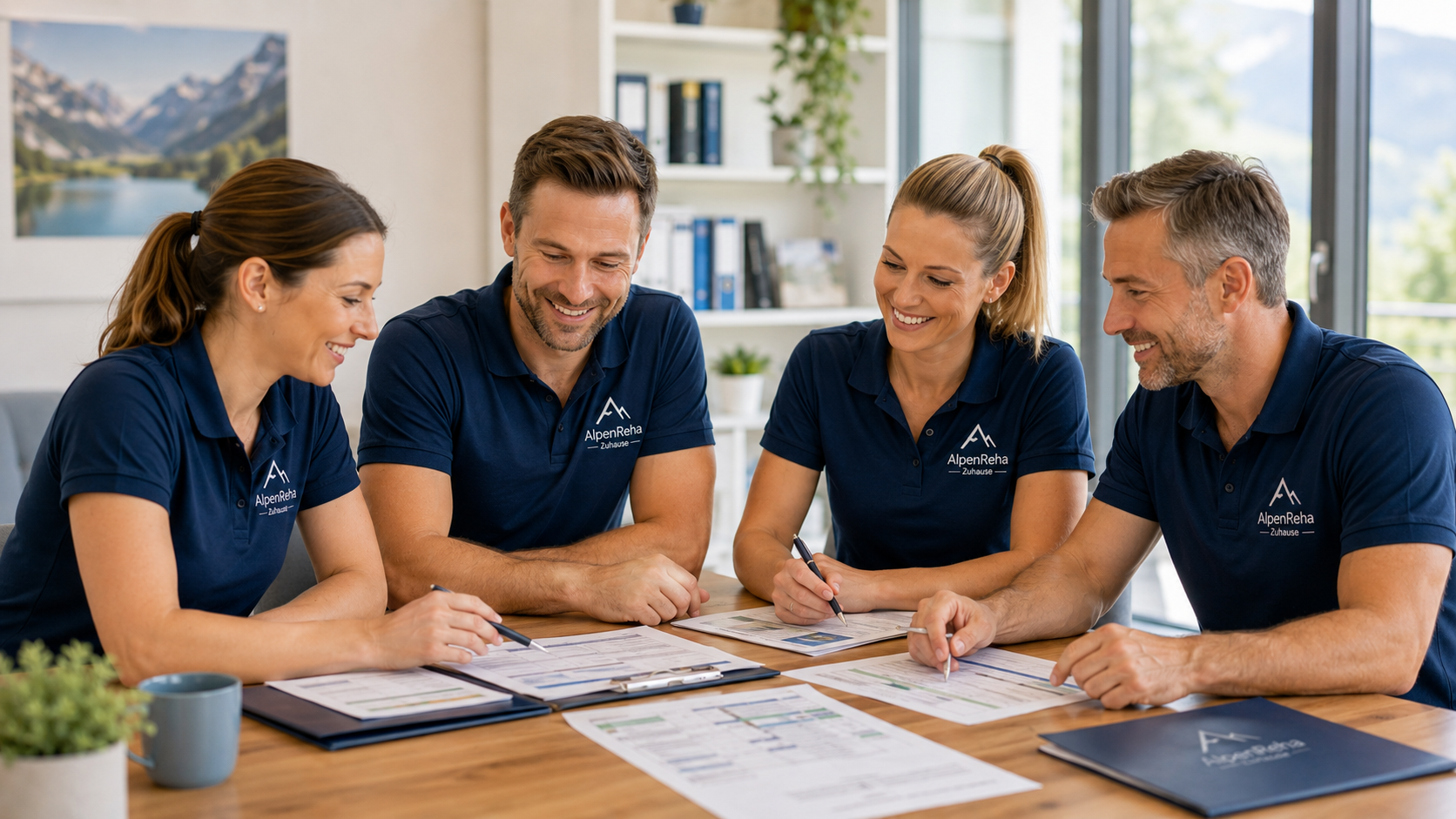 Mobiles Reha-Team bespricht Bewerbungen und Therapieplanung